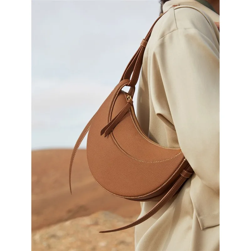 

Polène Crescent Bag 2024 New Arrival Genuine Leather Minimalist High-End Design French Shoulder Underarm Crossbody Bag