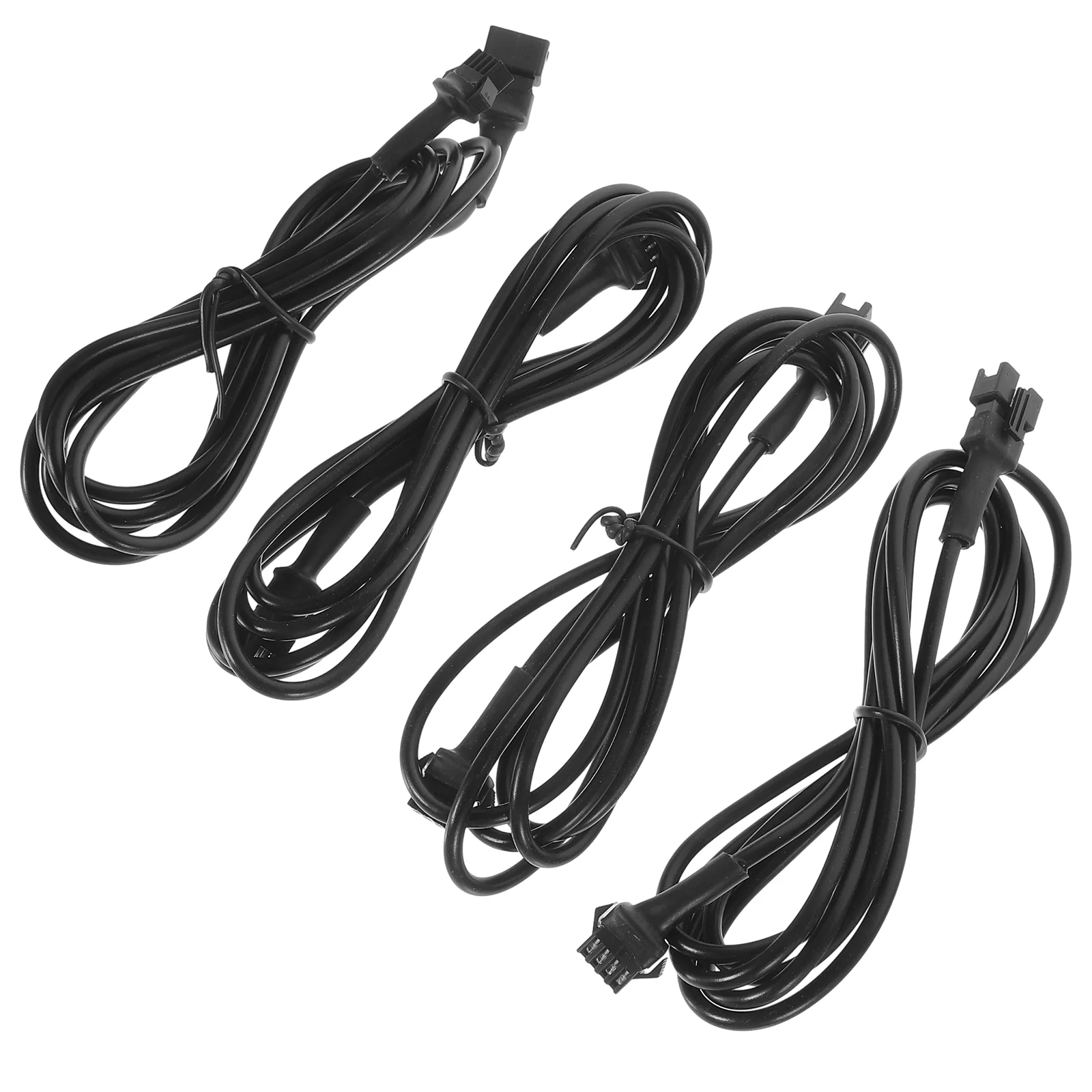 4 Pcs Extension Cords Chassis Light Cable Neon Lights Pin Black Wires for Strip