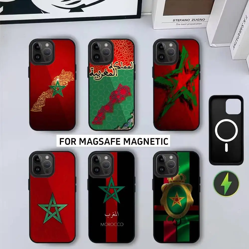 

M-Morocco-12es Moroccan flag Phone Case For iPhone17,16,15,14,13,12,11 Plus,Pro Magnetic with Magsafe Wireless Charging