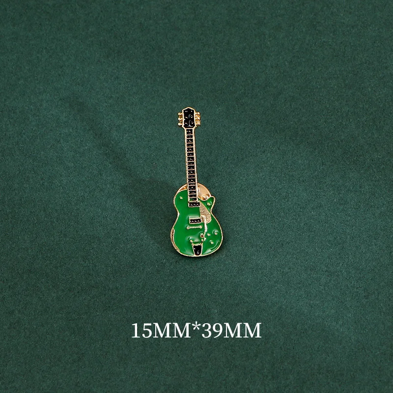 Vintage Metal Enamel Guitar Brooch for Men Women Musical Instrument Electric Guitar Badges Pins Fashion Personality Jewelry Gift