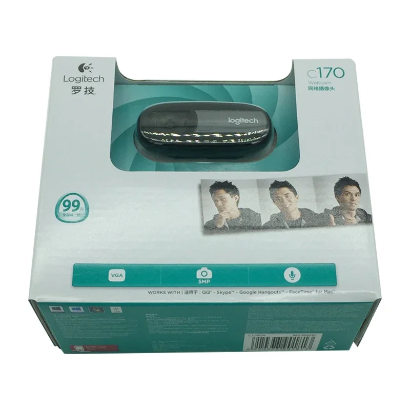 Logitech c170 Webcam USB HD, plug and play, para PC, cocok untuk laptop dan tablet