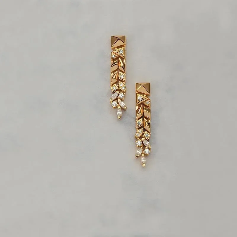 Classic and fresh luster wheat element earrings for women elegant fashionable High quality long earings wedding fine jewelry