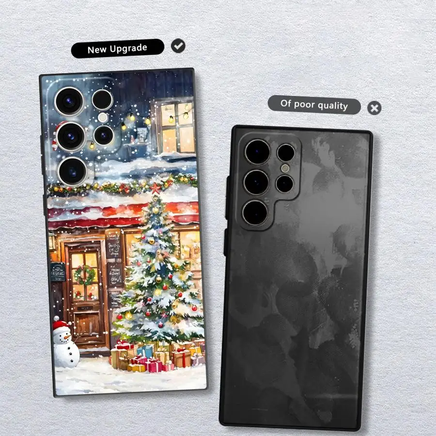 حافظة لهاتف سامسونج جالاكسي S24 Plus S20 S21 FE S25 Edge S23 Ultra Christmas Cartoon Candy