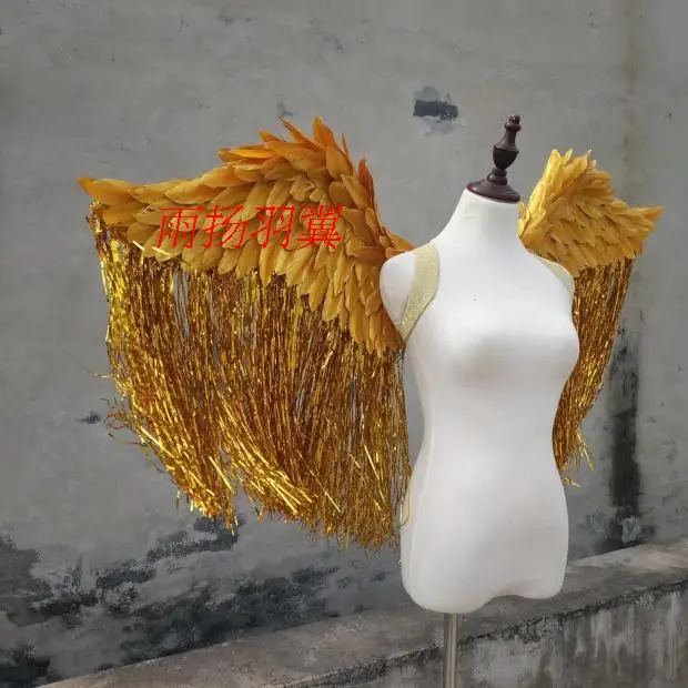 Kids Adult CosPlay Party Swallow Golden Angel Feather Bird Wings Prop Children Halloween Christmas Party