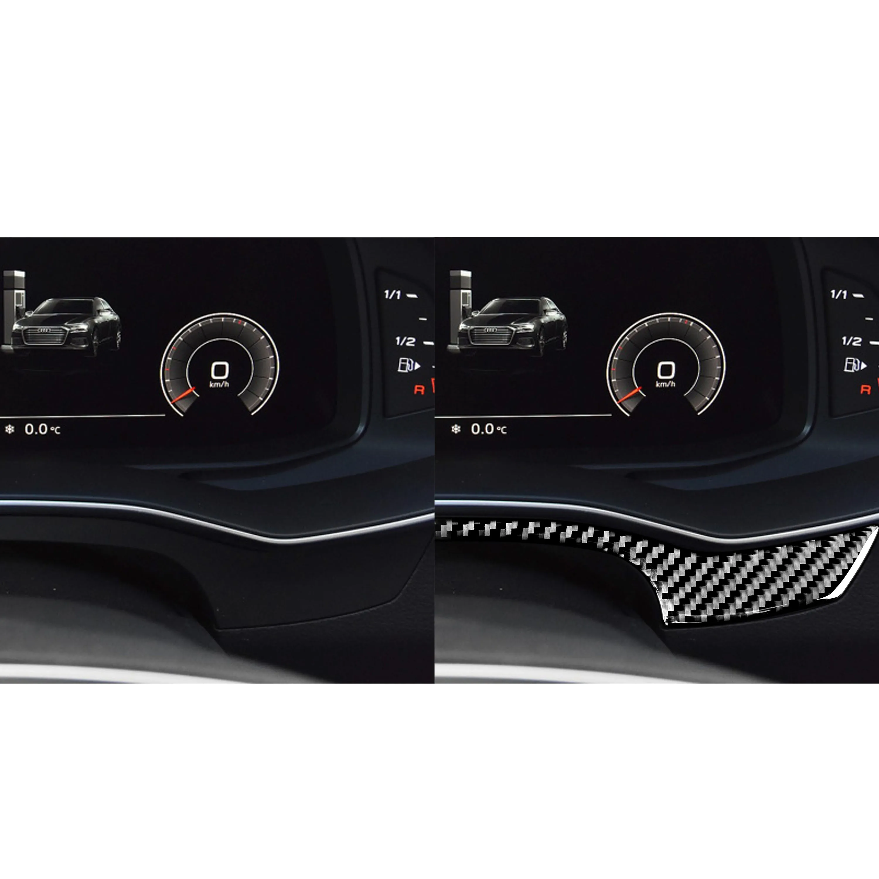 Carbon Fiber Car Accessories Dashboard Speedometer Interior Cover Modified Trim Soft Sticker For Audi A6 A6L A7 C8 2019-2024