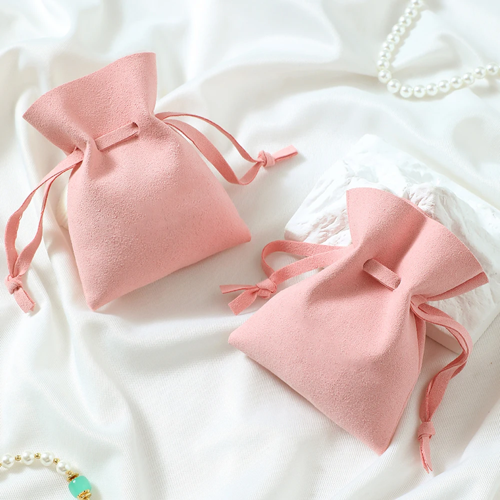 10pcs/lot Jewelry Packaging Pouches Organizer Wedding Christmas Party Candy Bag Present Suede Drawstring Gift Bag  Makeup Pouch