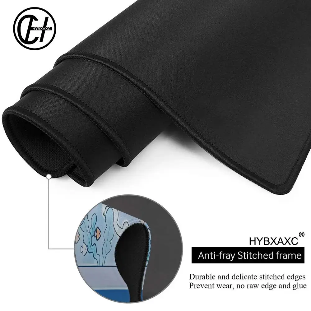 Niedliches Hai-Party-Mauspad, groß, rutschfeste Gummiunterseite, Schreibtischunterlage für Tastatur, Gaming, Heimbüro, Arbeitszubehör