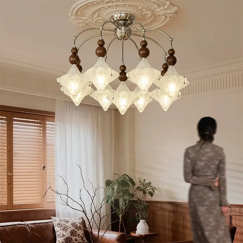 for Bauhaus Modern Minimalist Antique Retro American Creative Chandelier for Living Room Hall Bedroom Main Light Designer