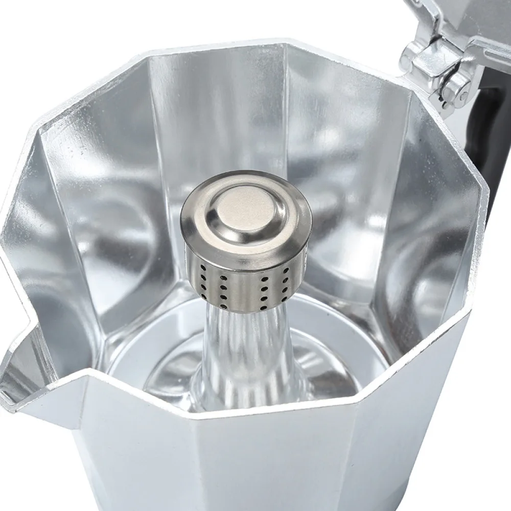 Kitchen Espresso Maker Aluminum Moka Pot Dual Valve Coffee Brewer Traditional Italian Percolator Stovetop Coffee Pot