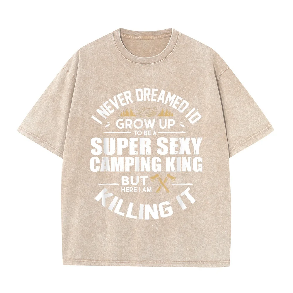 Camping Men Camper RV Vacation Dad T-Shirt Super Sexy King Japanese Vintage Clothing Custom Shirt 신상티셔츠 Kitten Tee Graphic