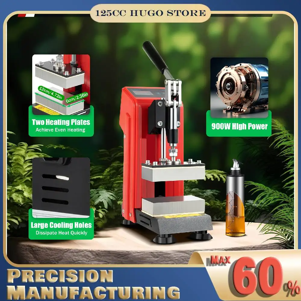 

900W Heat Press Machine Precise Temperature & Timing Control Manual Press Heat Transfer Machine Vegetable Oil Extractor