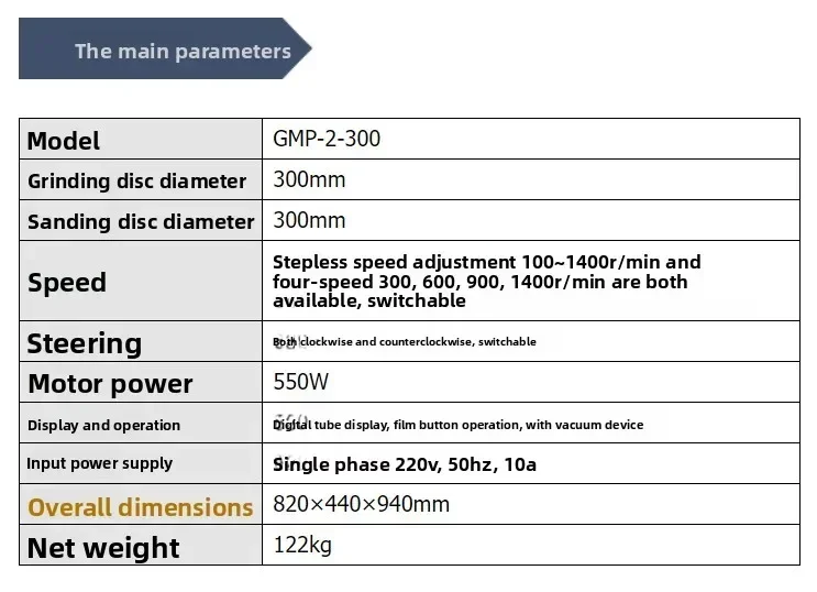 GPM-2-300 Double Disc Spectral Grinding Machine