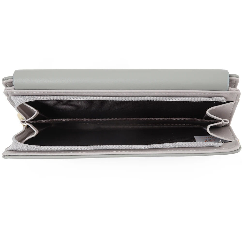 Women\'s long wallet Korean PU printed zipper buckle folding clutch bag multi-card fashion everything street popular preppy stude