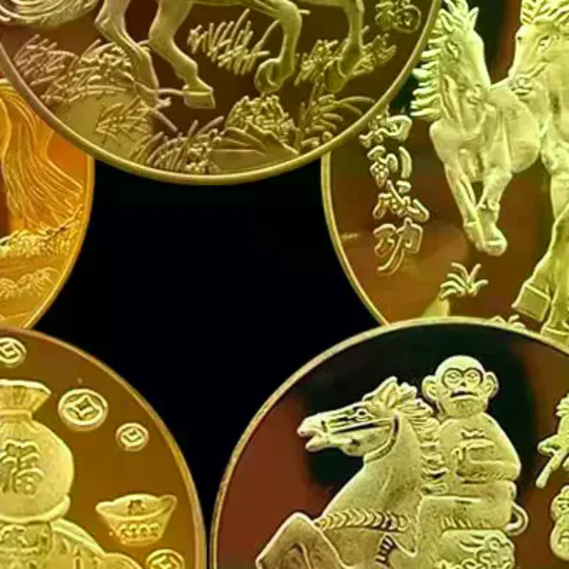 40mm Chinese Coins Lucky Animal Horse Collectible Coins Metal Collection 2026 New Year Souvenir