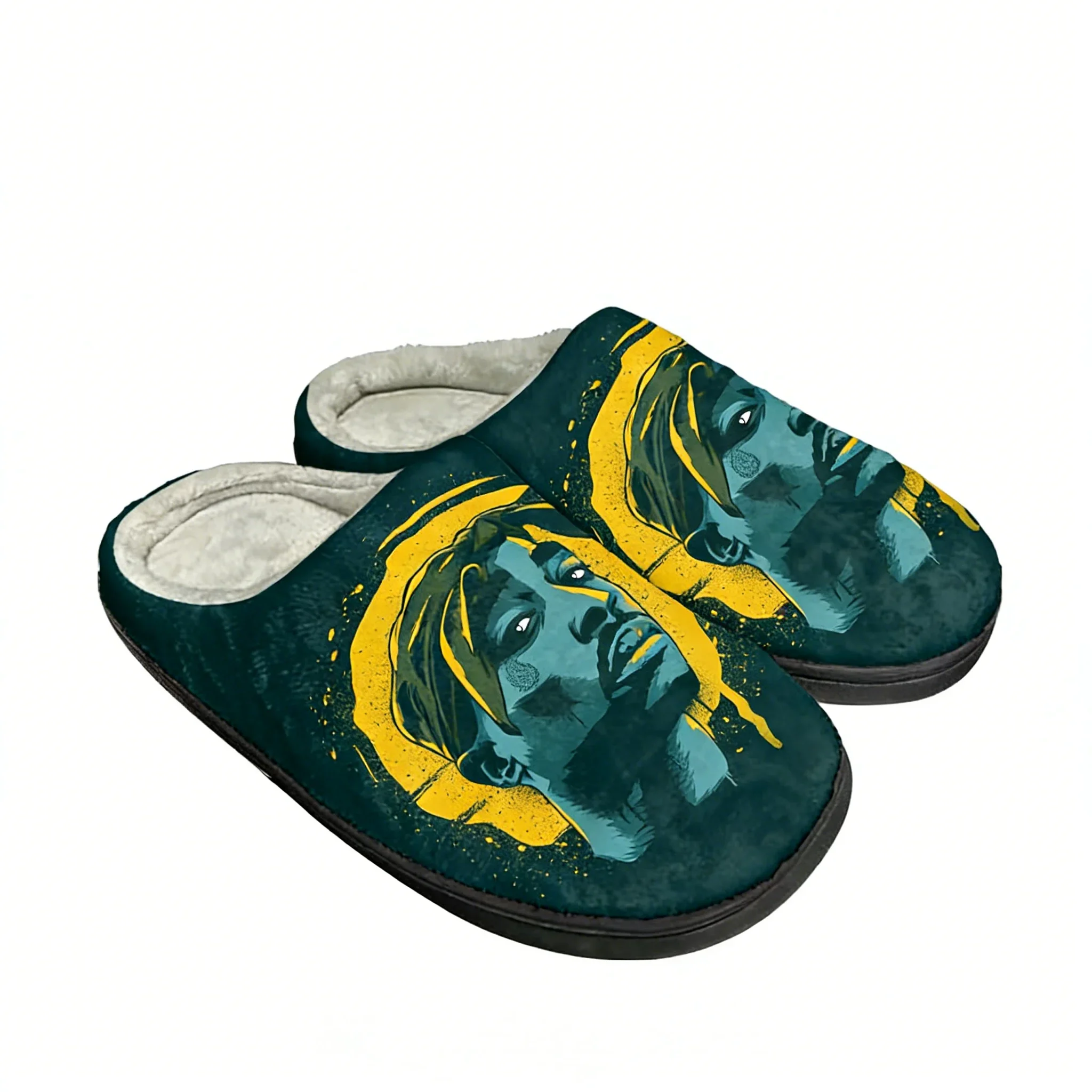 

Tupac Rapper 2Pac Custom Slippers Hip hop Singer Mens Womens Sandals Plush Bedroom Casual Keep Warm Shoes Thermal Slipper