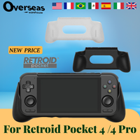 Black Transparent Grip and Bag for Retroid Pocket 4 /4 Pro Handheld Game Console Carry Case Retro Video Game Console Gaming Case