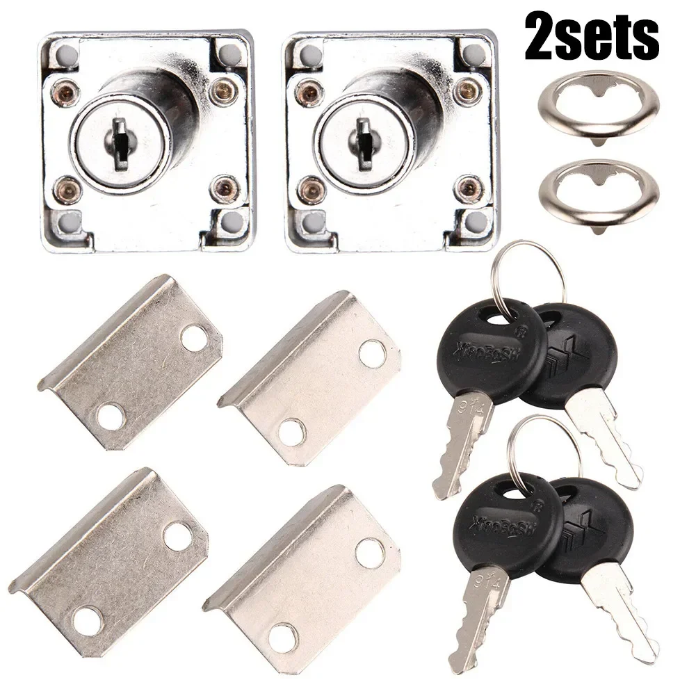 2pcs Steel Cam Drawer Lock Door Furniture Cabinet Letter Mailbox Cupboard Lock 2Locks 4Keys Furniture Hardware