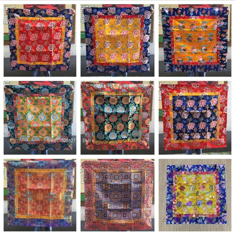 100*100cm Tibetan-style Tablecloth Ethnic-style Embroidery Buddhist Niches Coffee Tables Tablecloths Buddhist Decorative Items
