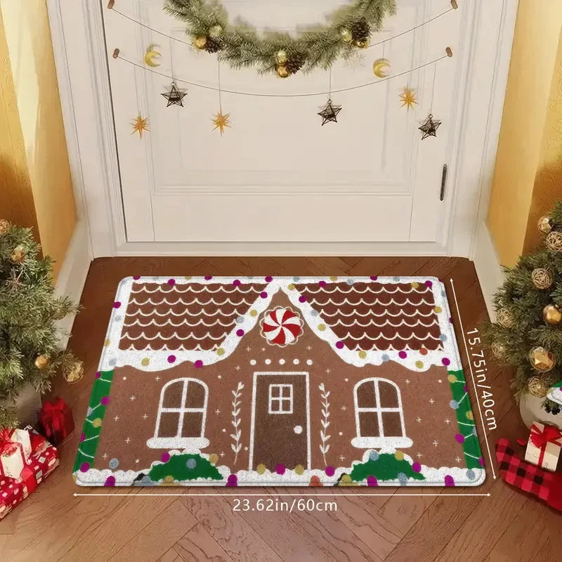 VIKAMA عيد الميلاد الزنجبيل منزل ممسحة لينة ومريحة وممتصة للصوت مدخل قاعة ممسحة المطبخ البساط ديكور المنزل #1