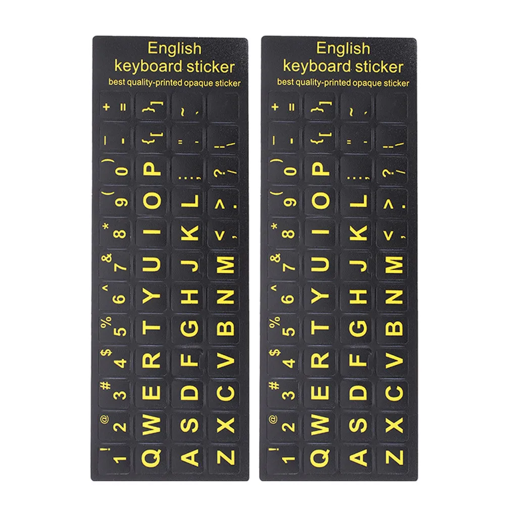 

2Pcs Keyboard Stickers English Letters PVC Surface Waterproof Dustproof Anti Slip for Laptop Desktop Keyboard Raised Stickers