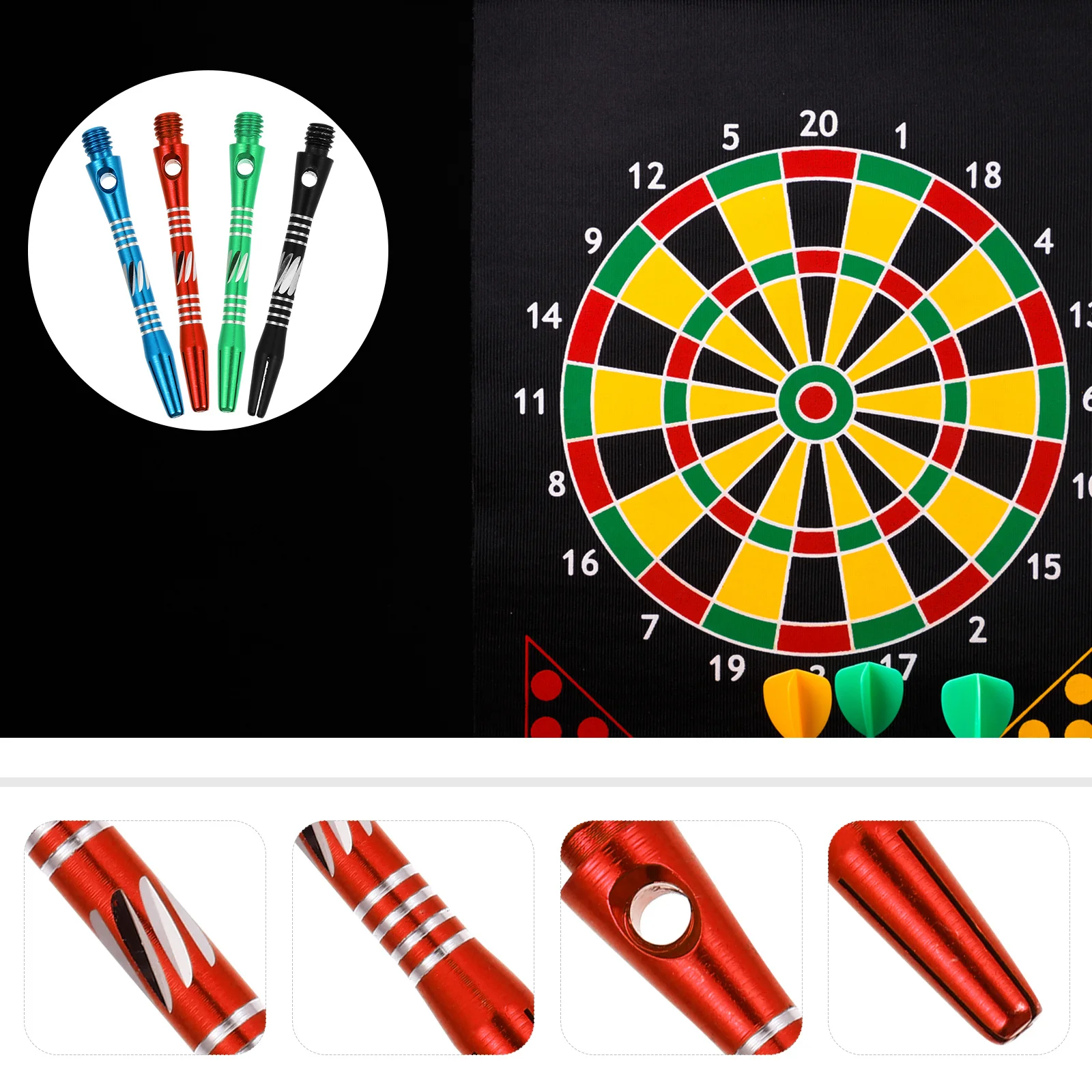 12 قطعة 46 مللي متر سبائك الألومنيوم دارت مهاوي الموضوع القياسية استبدال الملحقات الألعاب قضبان رمح الموضوع الجذعية #4