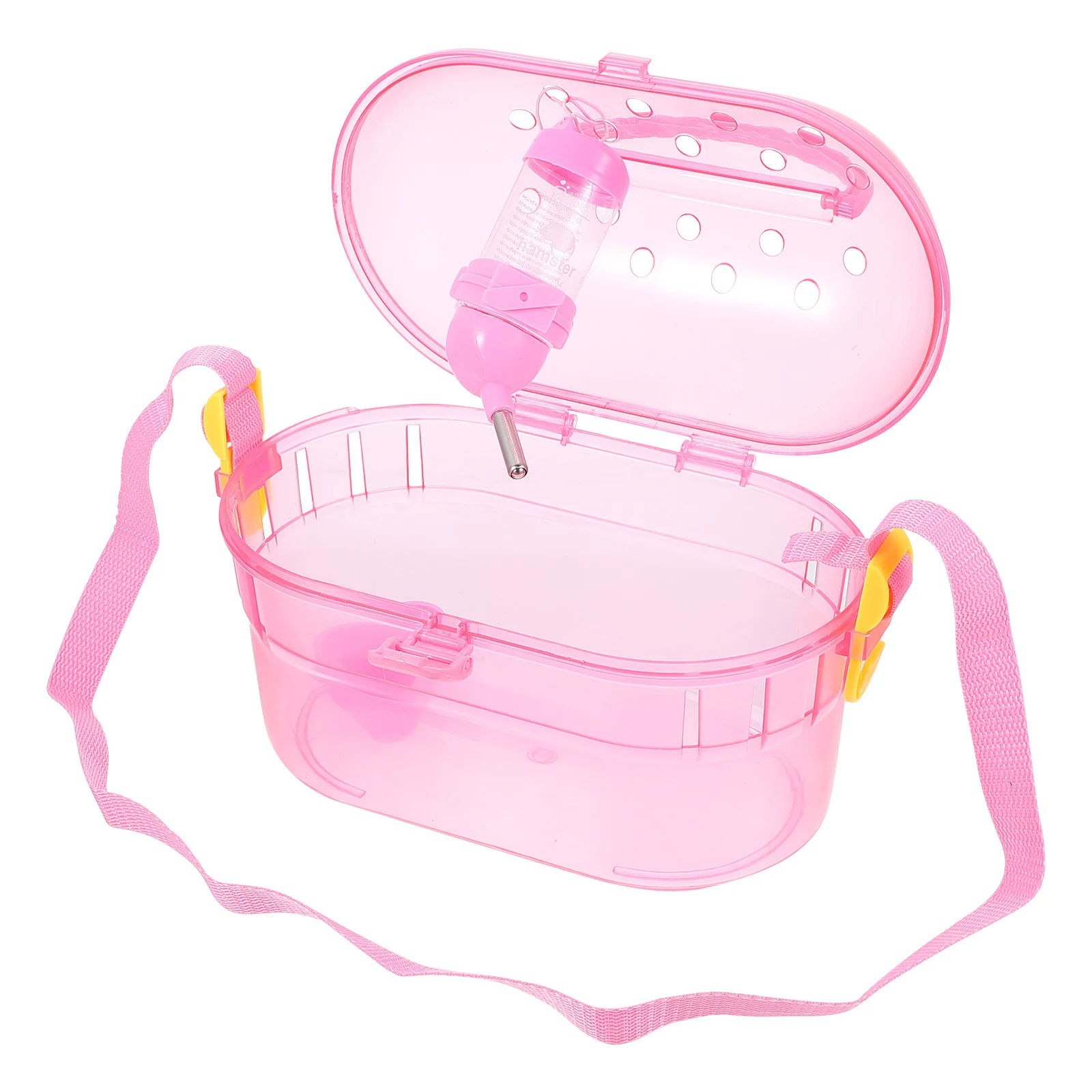 

1Set Pet Travel Cage for Small Animals Premium Hamster Outdoor Carrier Case with Feeder Bathtub Detachable Chinchilla Travel