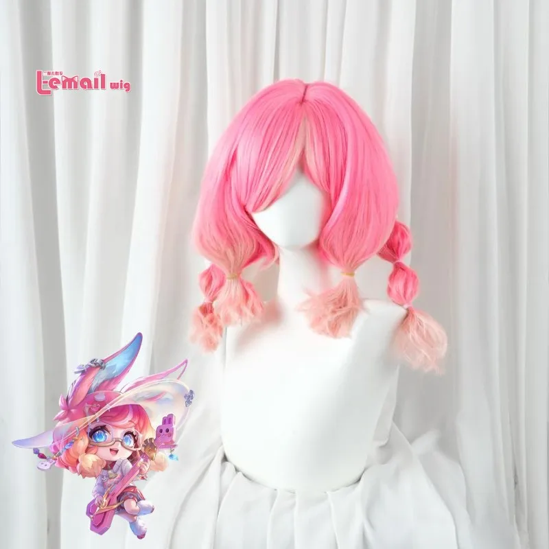 

Парик L-email wig Game LOL Teamfight Tactics с эффектом Ion Spark Aurora, 45 см, градиентный, волнистый, кудрявый, термостойкий, синтетический парик