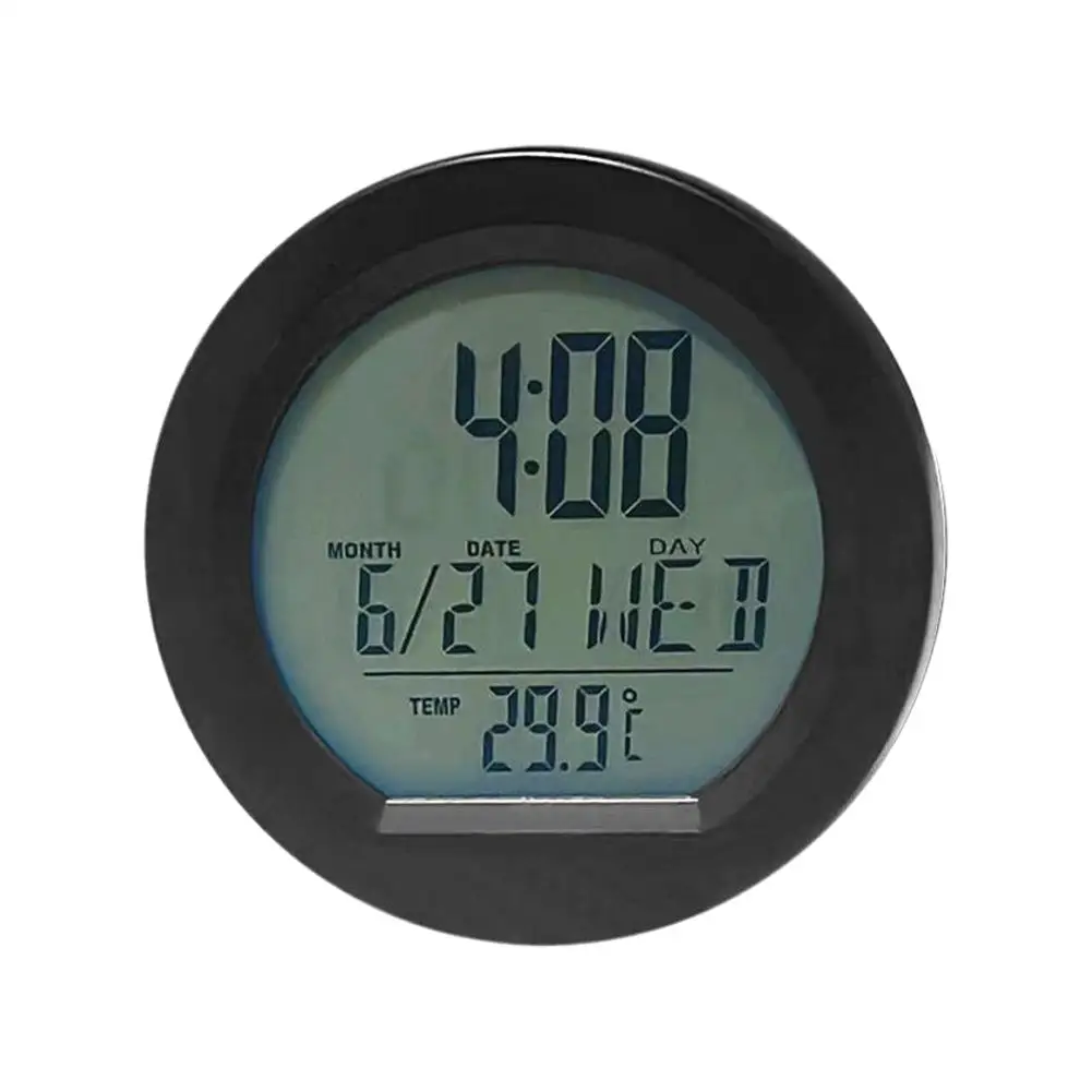 1x Power Solar Car Lcd Digital Clock Thermometer /miernik daty / wyświetlacz temperatury Podświetlenie LED Samochodowy zegar cyfrowy Lcd Di K4e4