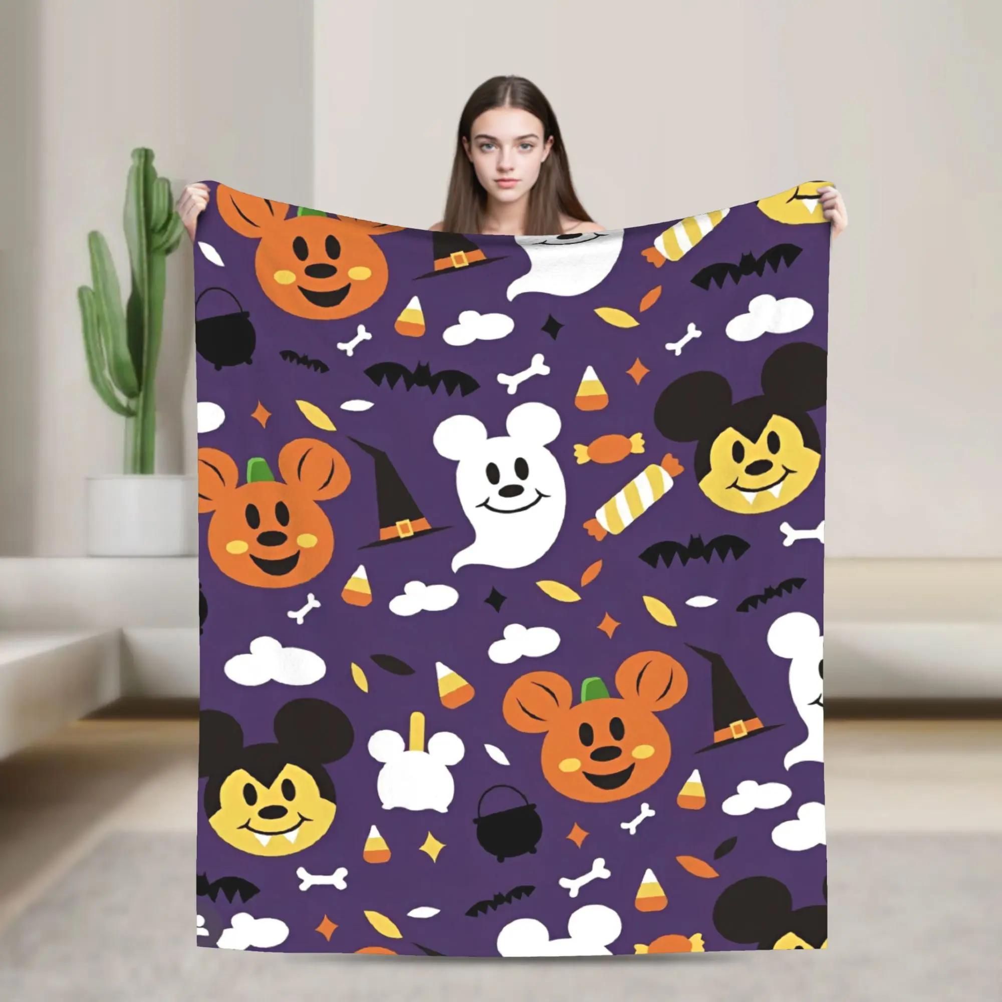 

Одеяла с Микки Маусом, дизайн Хэллоуина, флисовые потрясающие дышащие пледы для домашнего ресторана, весна/осень