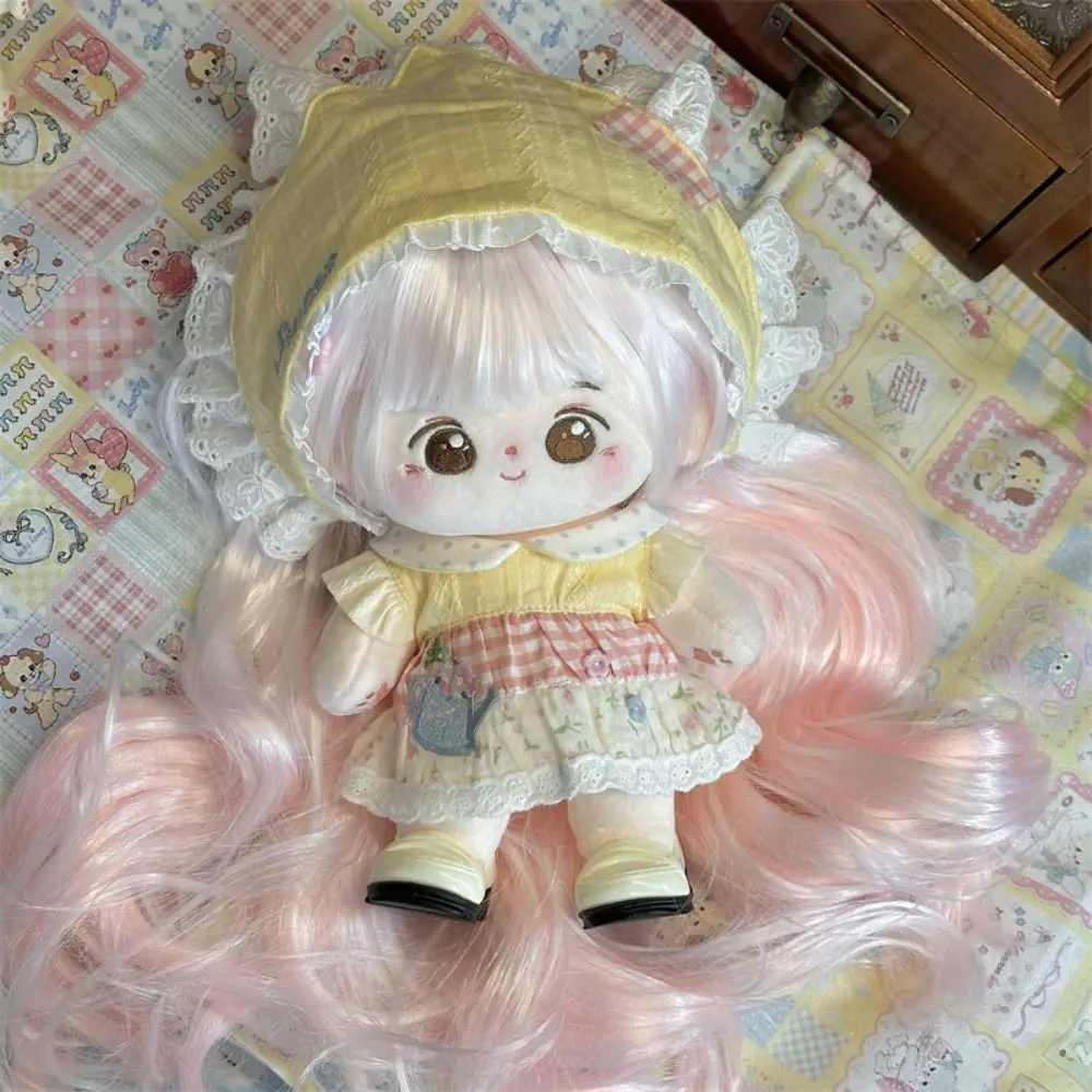 

Cute Long Curly Hair Cotton Doll Wig Chemical Fiber Clamping Doll Wigs Pink 20cm Idol Star Doll Hair Idol Star Doll