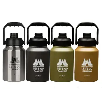 여행용 물컵 스테인리스 스틸 보온 병, 대용량 보온 물병, 야외 스포츠 병, 2L 