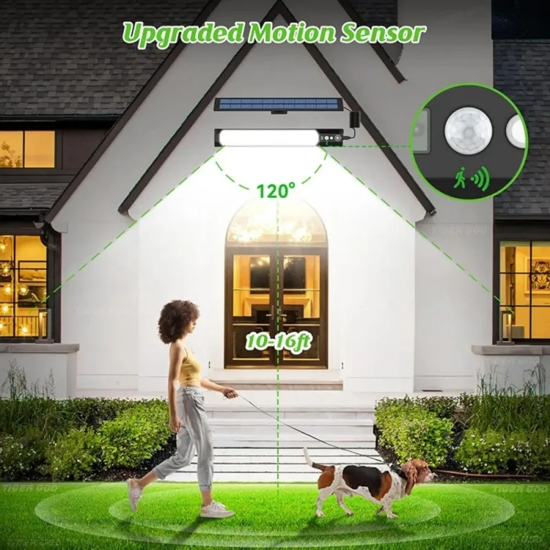 

Outdoor Motion Sensor Lights Led Solar Wall Lamp With Remote for Garage Garden Emergency Waterproof 3 Modes Light 158/316LEDs