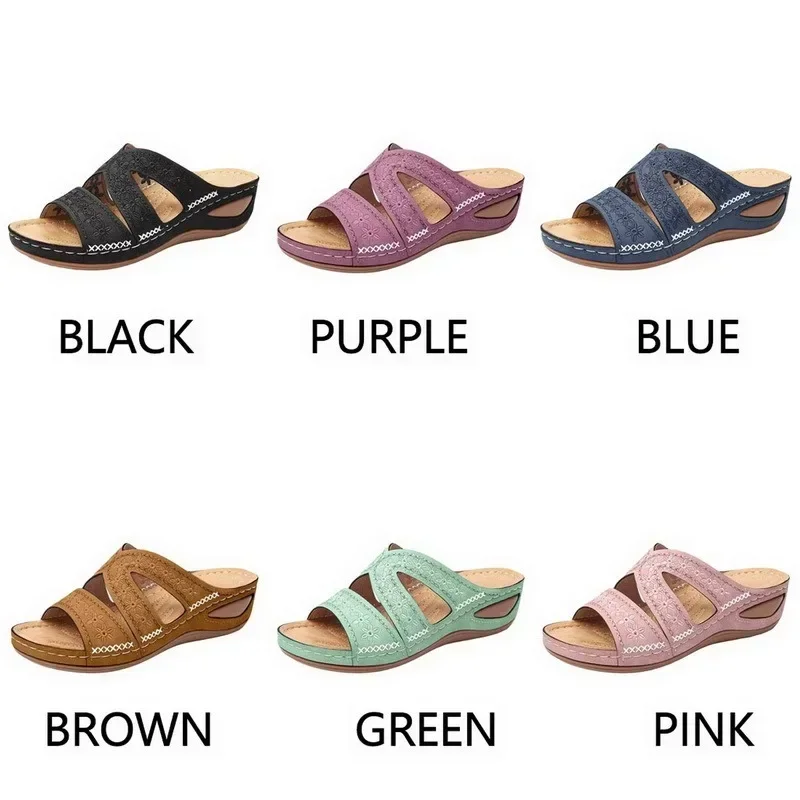 Sommer 2026 Damen-Sandalen mit offenen Zehen, Retro Rutschfeste Leder-Freizeitsandalen, Modische Vielseitige Damensandalen – Detail 5