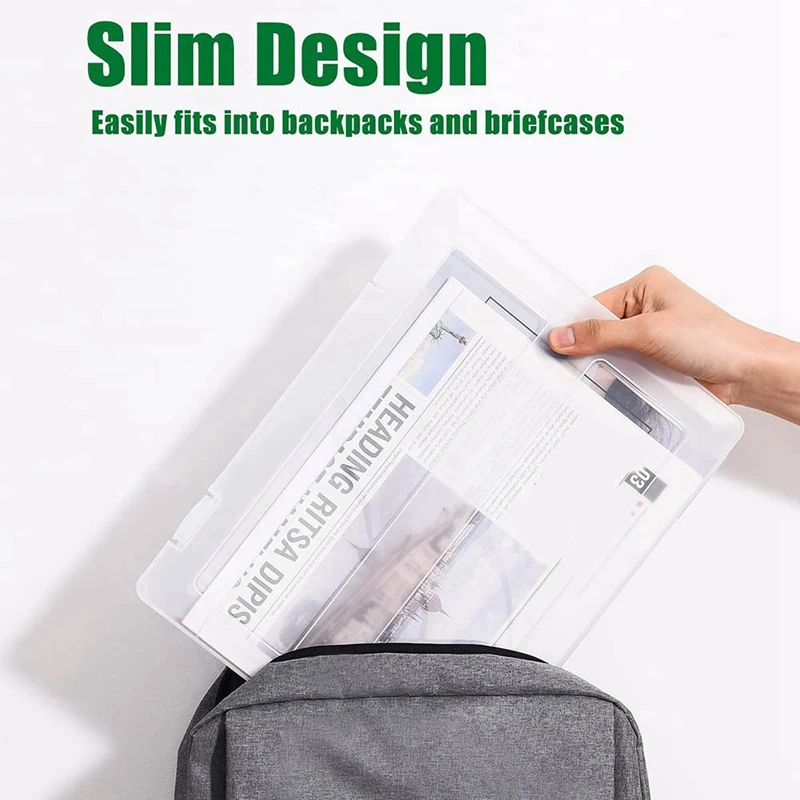 4 Pack A4 File Portable Project Case Plastic File Storage Box For 8.5X11in Letter Paper, Scrapbook Documents Magazines Holder