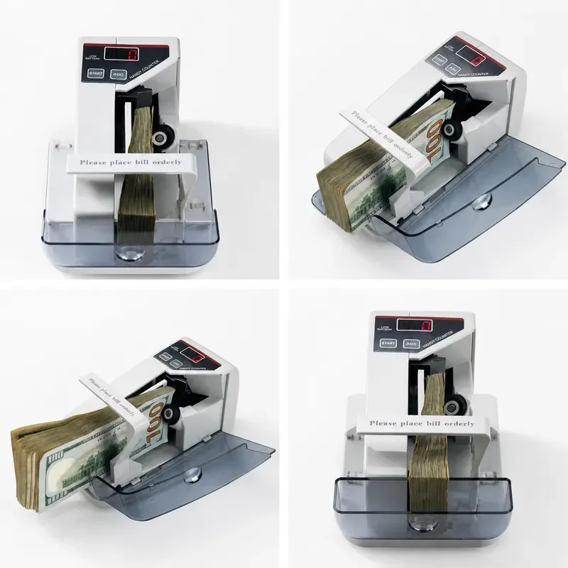 Mini Portable Bill Counter LED Display Battery Plug Money Machine Cash Banknote Currency Counting Device