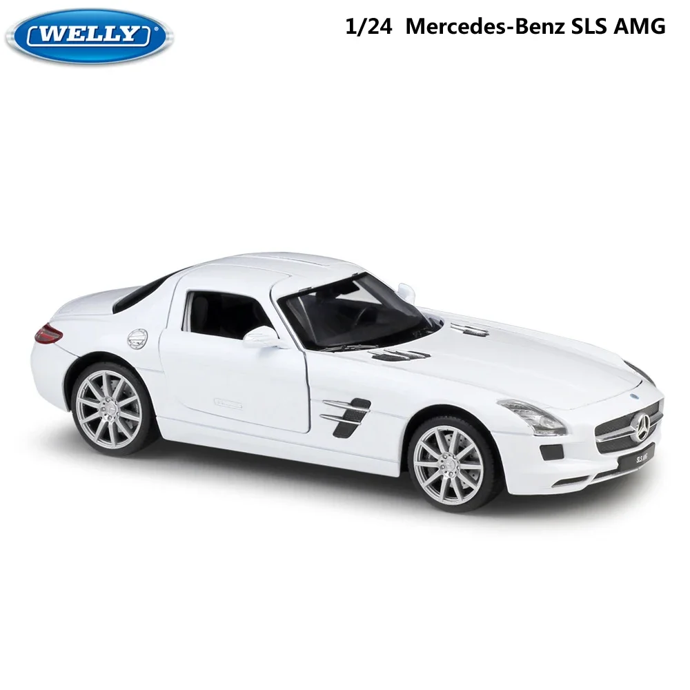 

WELLY Diecast 1:24 Sports Car Mercedes Benz SLS AMG Metal Racing Car Alloy Model Car Toy Car For Kids Gift Decoration Collection