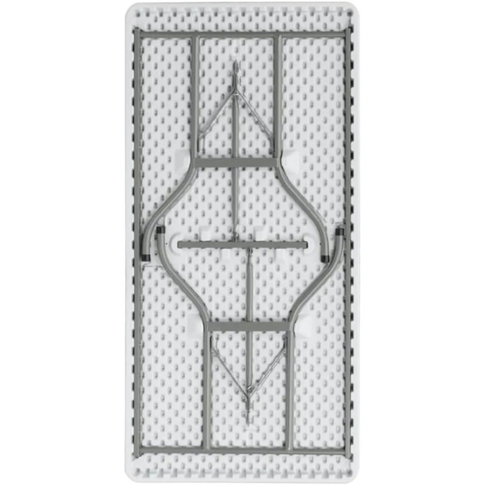 Plastic/Metal Blow Molded Folding Table In Granite White