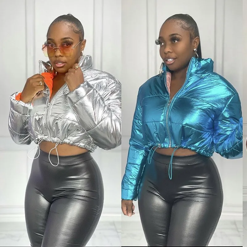 

Модная хлопковая куртка с яркой отделкой, укороченная, приталенная, женская, осенне-зимняя, новинка, в уличном стиле, однотонная, на молнии