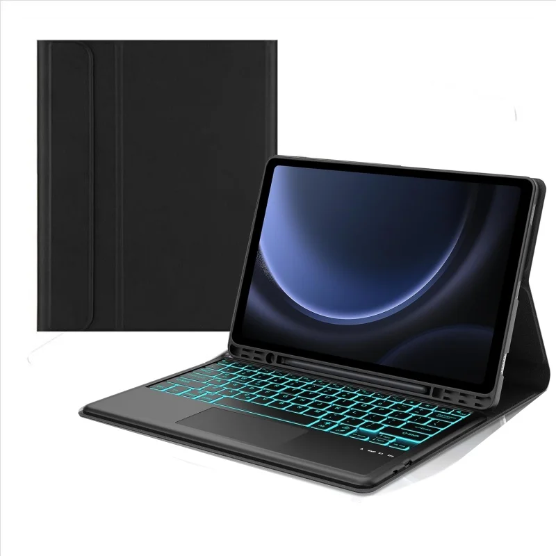 

Чехол с клавиатурой для Samsung Galaxy Tab S10 FE Plus 13,1 дюйма, сенсорная панель, 7 цветов, чехол с подсветкой для Galaxy Tab S10fe Plus