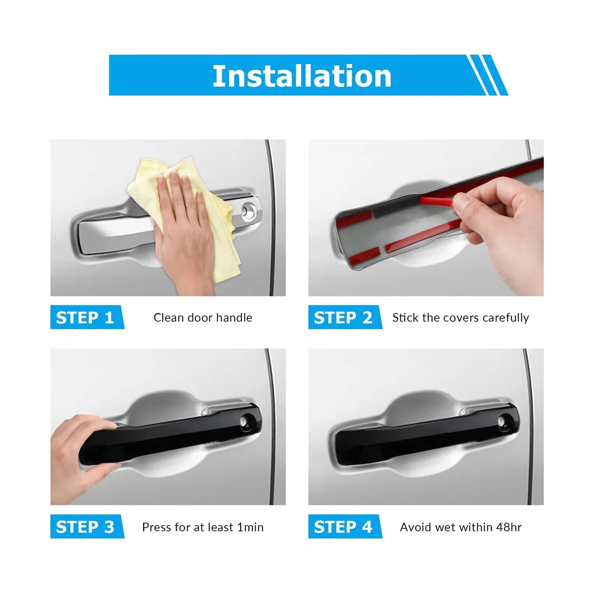 자동차 외부 도어 핸들 커버 트림 프로텍터, 2022 2023 액세서리, 피아노 블랙