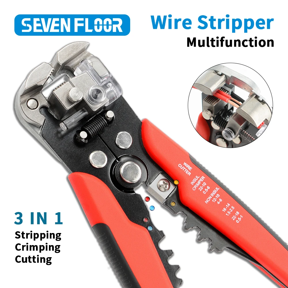 Multifunctional Automatic Wire Stripper Pliers AWG24-10 Cable Stripping AWG22-10 Terminal Crimping High Precision Hand Tool