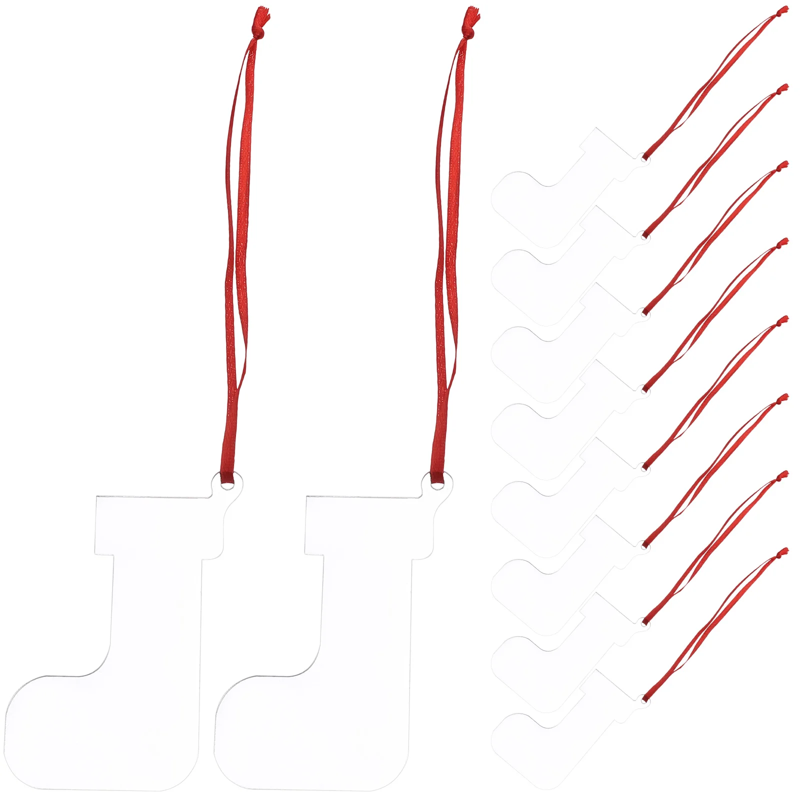 

10pcs Clear Acrylic Blank Ornament Christmas Tree Hanging Diy Pendant Heat Transfer Xmas Decor Wedding Party Prop Durable