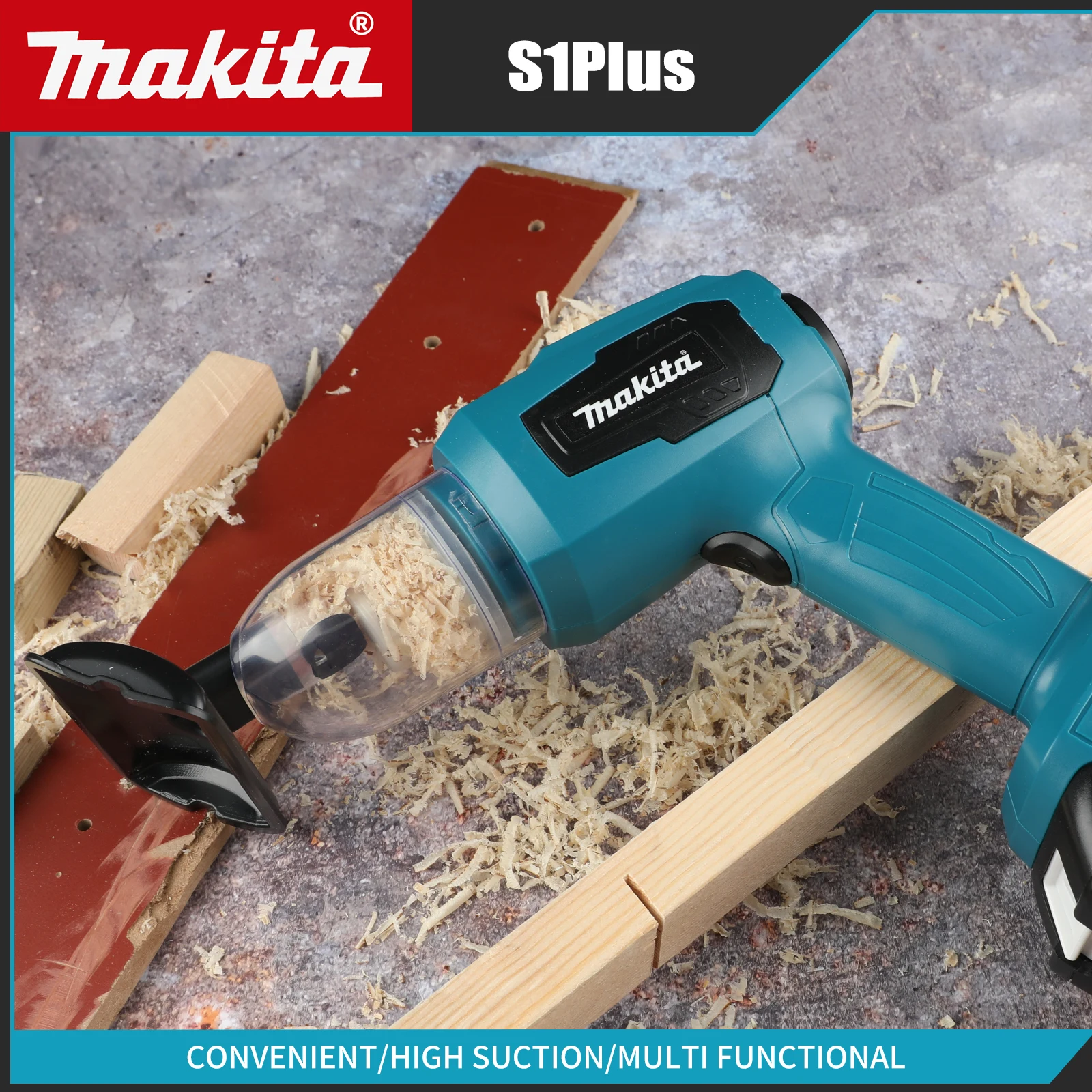 

NEW2026Makita Multi-functional 18V Vacuum Cleaner7Replaceable Nozzles 10000Pa Suction 180ML Container for Workspace Dust Removal