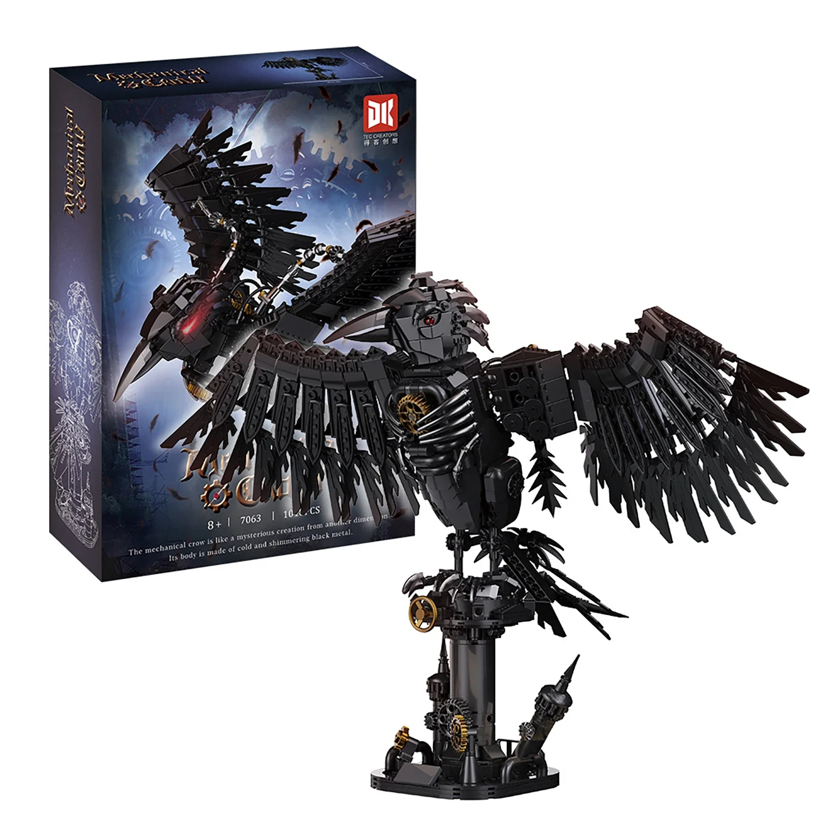 1018 pçs criativo técnico dk 7063 blocos de construção corvo mecânico criativo diy modelo kit tijolos montagem brinquedo para crianças adultas