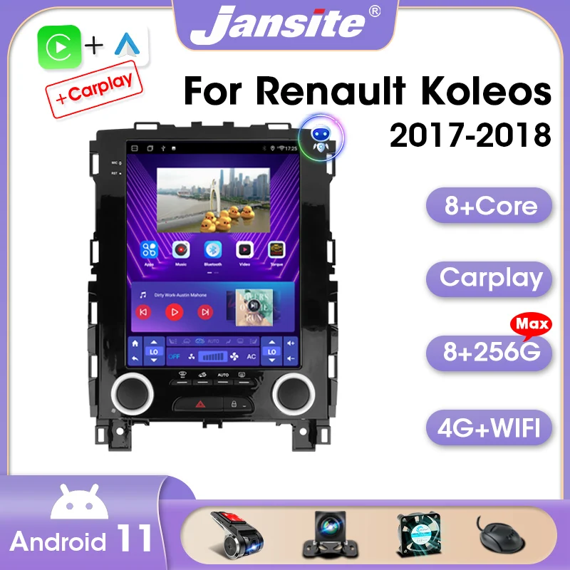 

Jansite 2Din Car Radio For Renault Koleos Megane 4 Samsung SM6 Talisman 2017-2019 Stereo Multimedia Player Android 11.0 Auto DVD