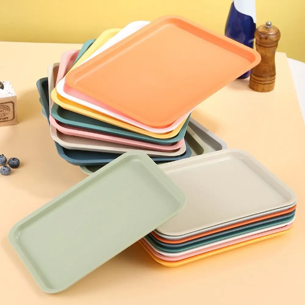 Plastic Pallet Nordic Rectangular Multiple Colors Food Bread Pan Hotel Service Tray Household Storage Tray