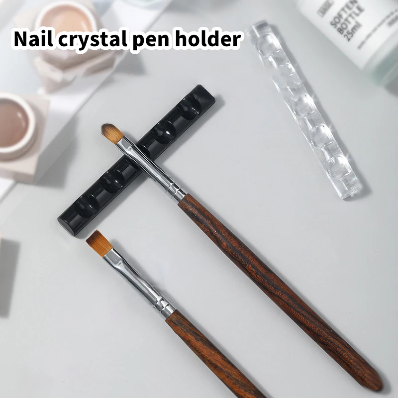 5 griglie acrilico Nail Art Painting Brush Holder Nail Brush Rack pittura Pen Rest Holder Stand UV Gel Brush Display Holder Tools