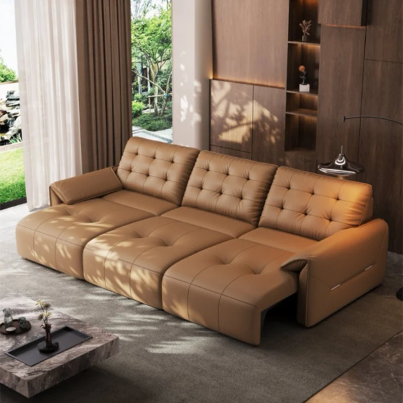 Modern Electric Control Sofa Bed Popular Luxury Multi-Functional Living Room Furniture Set Leather Sofa Bed Couches for Home