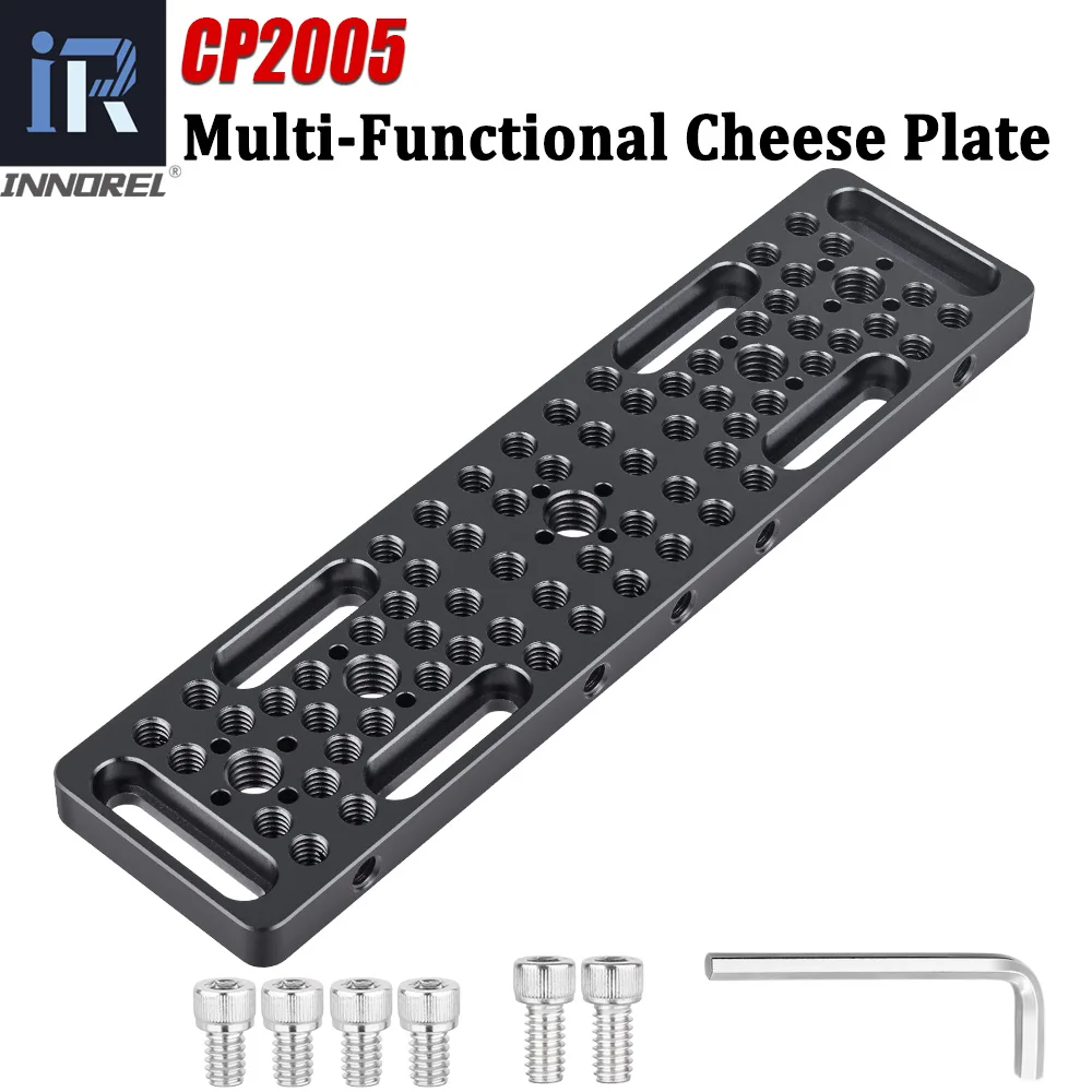 INNOREL CP2005 – assiette à fromage multifonctionnelle 20x5cm, avec filetage 1/4 et 3/8, trous de localisation ARRI intégrés pour trépied d'appareil photo