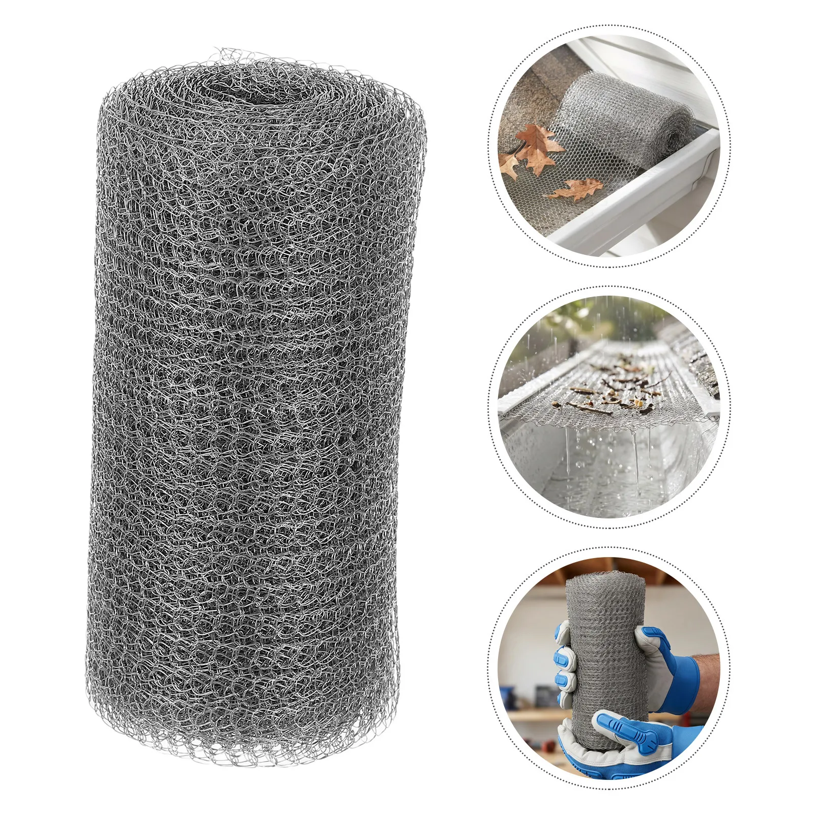 Stainless Steel Gutter Guard Mesh Leaf Filter Rain Cover DIY Gutter Screen Prevent Leaves Debris Clog Drainage